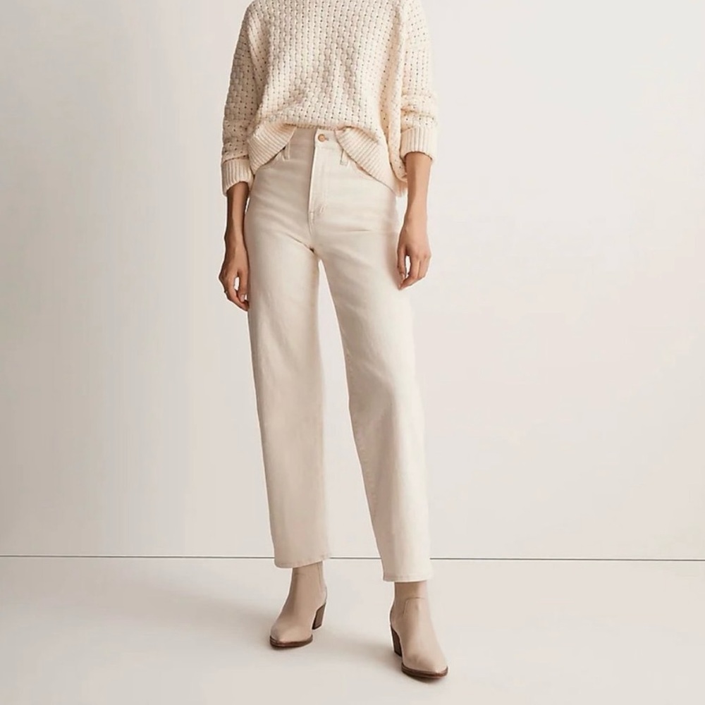 Madewell The Perfect Vintage Wide-Leg Jeans Cream Size 28 NEW NH687
